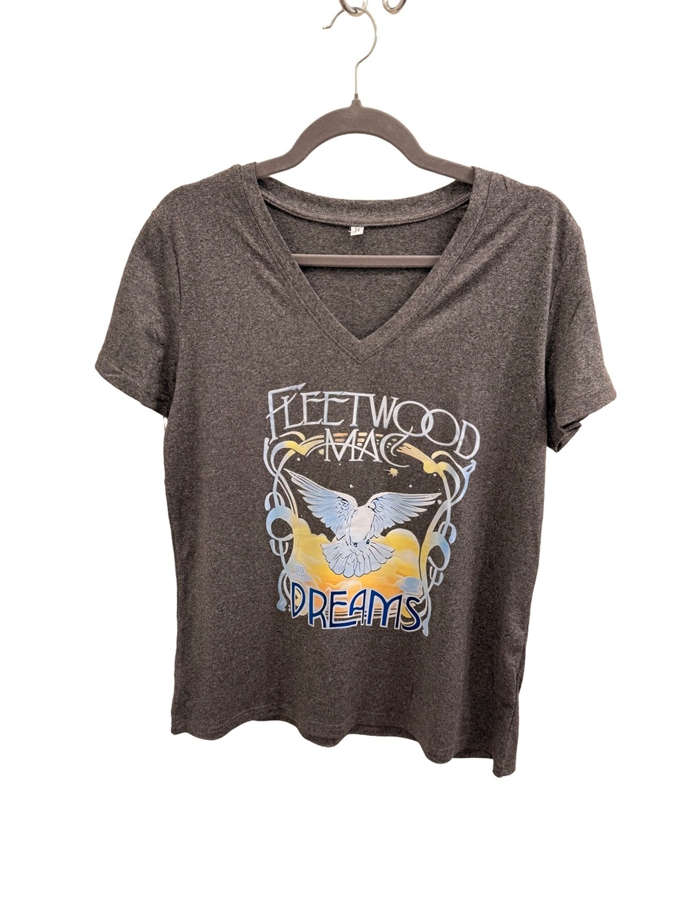 Fleetwood Mac 'Dreams' Graphic V-Neck Tee - Charcoal
